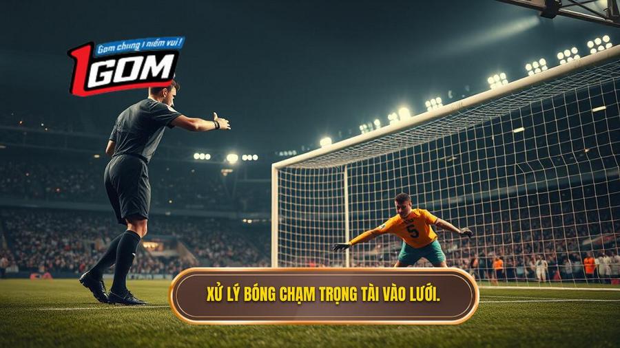 3. Xử lý bóng chạm trọng tài vào lưới.